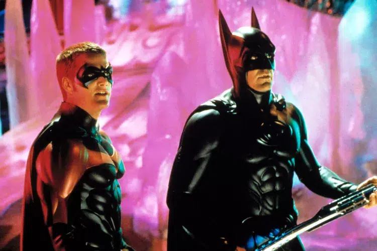 Chris O'Donnell and George Clooney in 1997's Batman & Robin. PHOTO: WARNER BROS/EVERETT